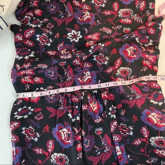 JOIE SILK ROUND NECK SHORT SLEEVE PLEATED SKIRT FITTED WAIST FLORAL MINI DRESS S - Picture 6 of 8